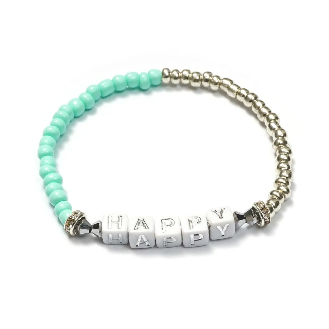 Bracelet HAPPY Blanc/Argent Boho